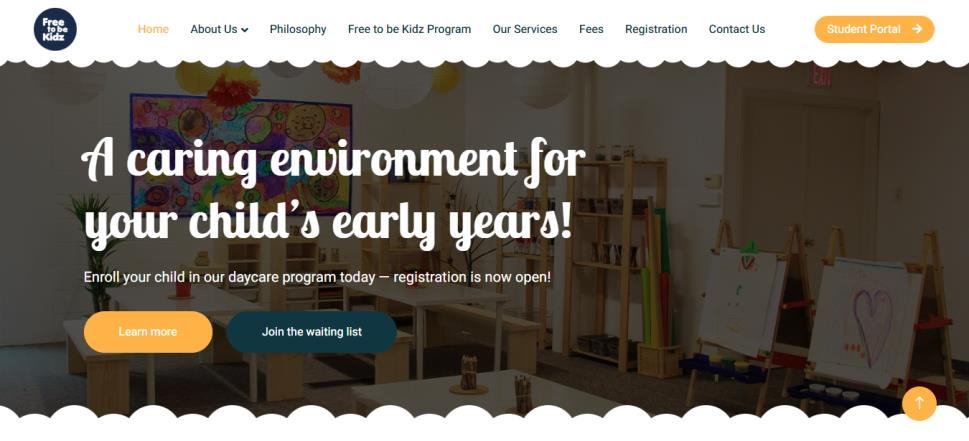 Site institucional Free to be Kidz Learning Center