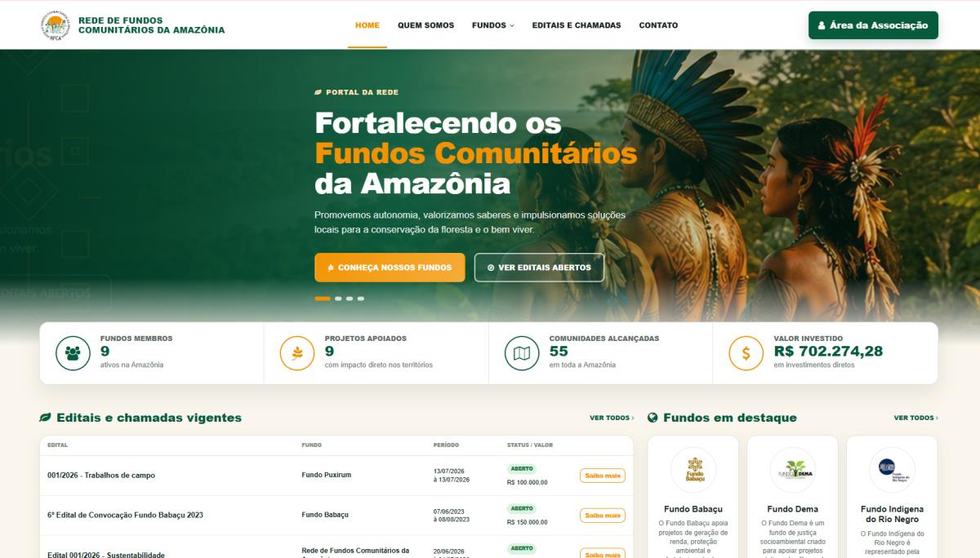 Portal da Rede de Fundos Comunitários da Amazônia